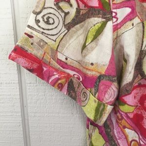 Chico's Tops - Chico’s Floral Linen Short Sleeve Blouse sz3 Chico's Tops - Chico’s Floral Linen Short Sleeve Blouse sz3